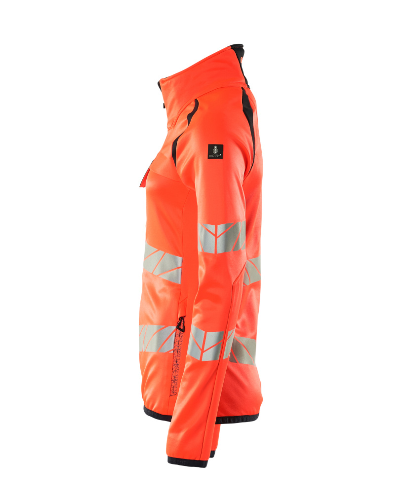 Damen-Passform Fleecejacke ACCELERATE SAFE Hi-vis Rot/Schwarzblau L