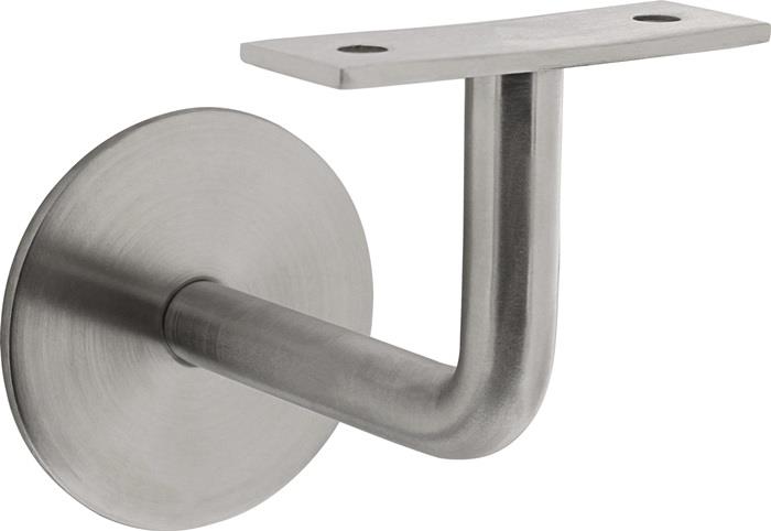 Handlaufträger Edelstahl matt Durchmesser Wandplatte 60 mm gerade Auflage INTERSTEEL