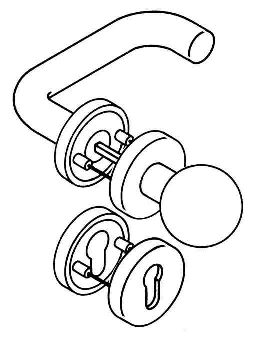 Rosettengarnitur 111PBR03.233 PZ DIN links / rechts rund HEWI 90 tiefschwarz matt 90m