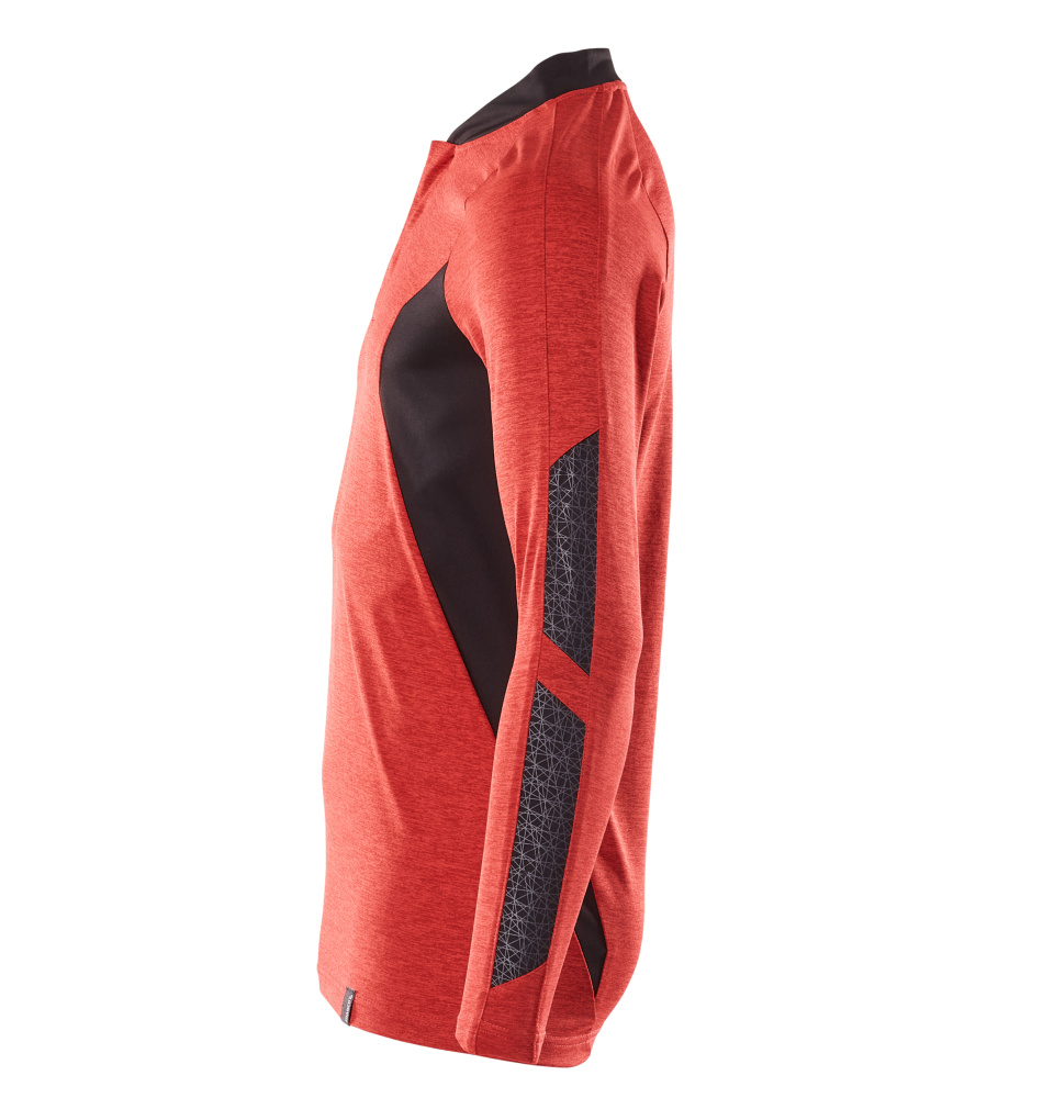 Polo-Shirt, Langarm ACCELERATE Verkehrsrot meliert/Schwarz 2XLONE