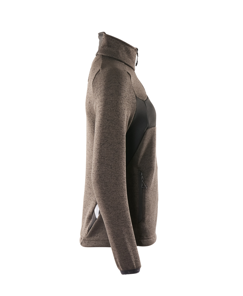 Damen-Passform Strickpullover mit Reißverschluss ACCELERATE Dunkelanthrazit/Schwarz S