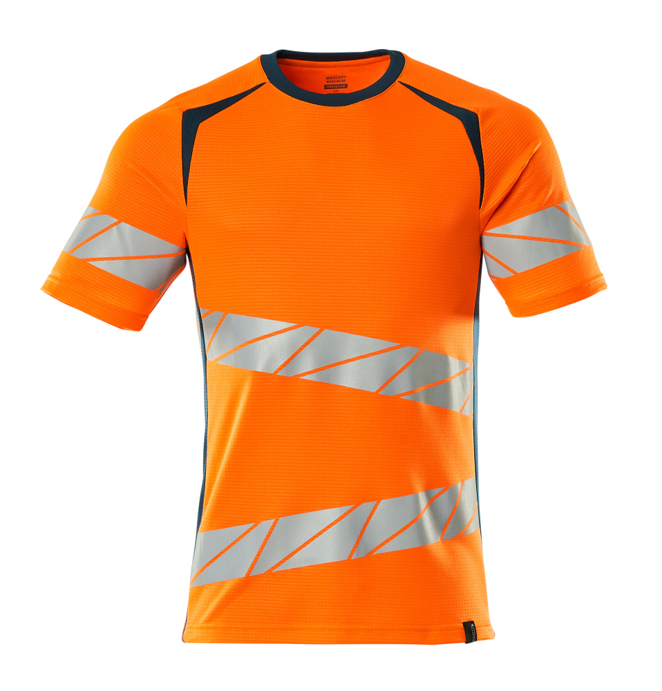 T-Shirt ACCELERATE SAFE Hi-vis Orange/Dunkelpetroleum 4XLONE