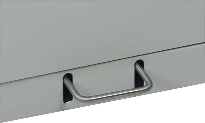 Wertstoffsammler 70 l H1000xB400xT380mm lichtgrau mit Müllsackhalter, mit Trethebel