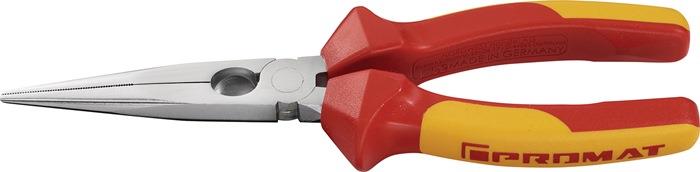 Flachrundzange Länge 200 mm gerade VDE Mehrkomponenten-Hüllen PROMAT