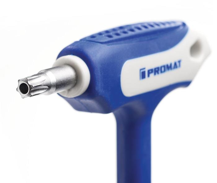 Schraubendreher mit Quergriff Seitenabtrieb TX mit Bohrung T 10 100 mm M 3,0