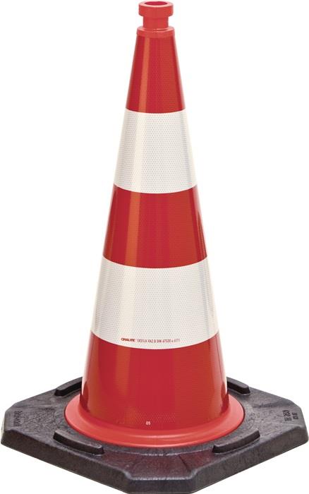 Leitkegel TL BAST geprüft, 2 Streifen 500 mm 3,20 kg 33 x 33 cm