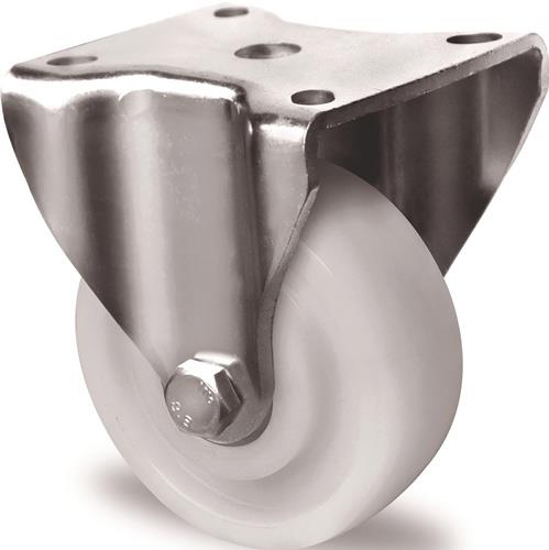 Schwerlast-Bockrolle D.100mm Trgf.500kg Ku.Platte L100xB88mm Farbe Rl.weiß TW