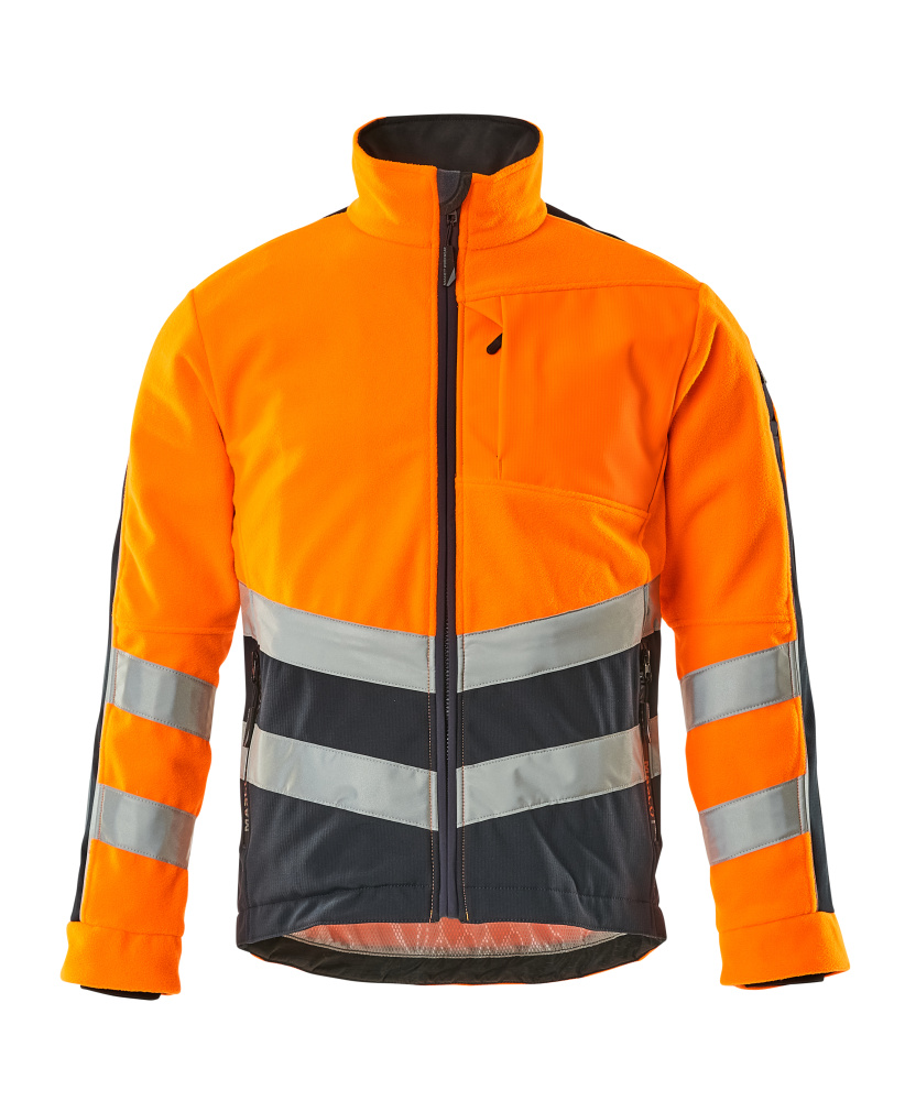 Fleecejacke SAFE SUPREME Hi-vis Orange/Schwarzblau XL