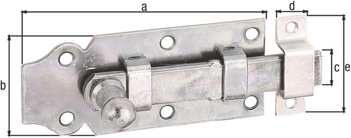 Türriegel galv. verz. dickschichtpassiviert gerade 44 mm 23 mm 100 mm 5 / 4 mm