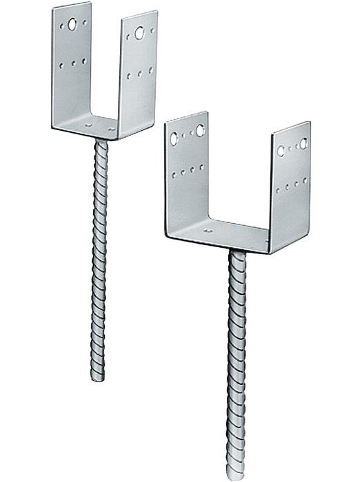 Stützenfuß PPD stückverzinkt zum Einbetonieren LochØ 5,0 + 13,5 mm 250 mm PPD100 /70G 100 x 70 x 126 x 5 mm