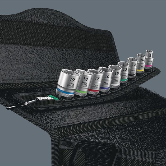 Steckschlüsseleinsatzset Belt B 4 10-teilig SW 19 / 8 mm Antrieb 10 mm (3/8) ″ WERA