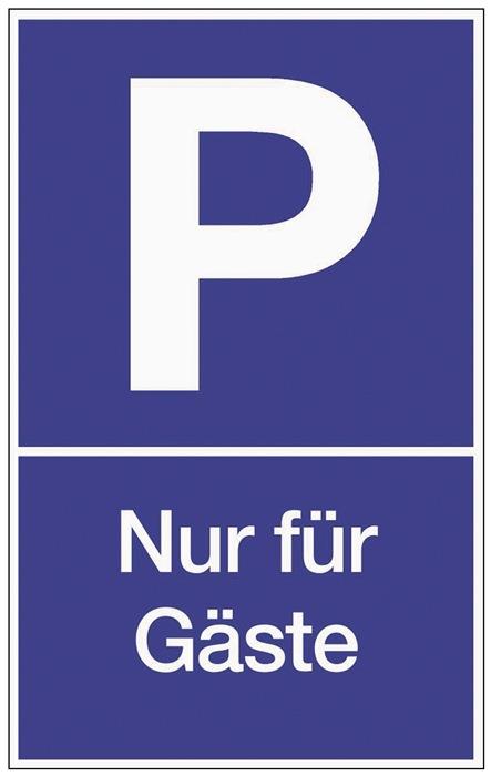 Parkplatzbeschilderung Parken für Gäste L250xB400 mm Kunststoff blau/weiß