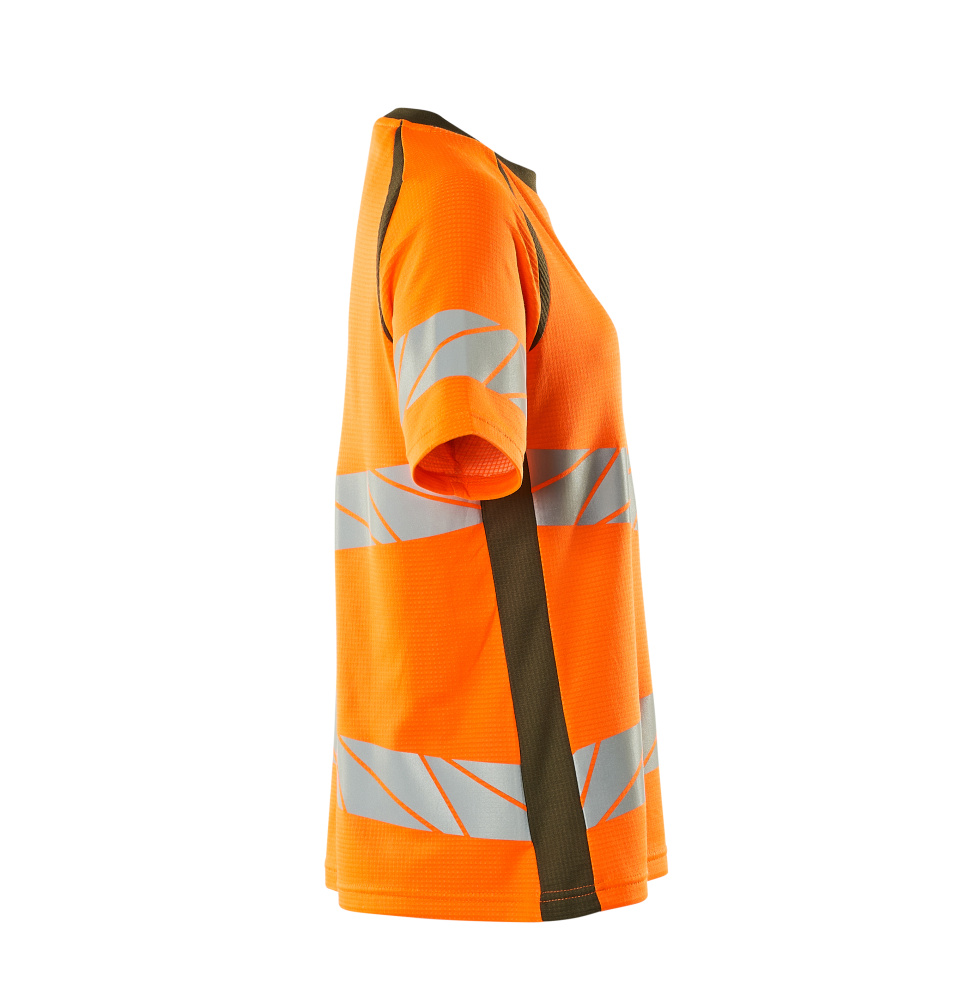Damen-Passform T-Shirt ACCELERATE SAFE Hi-vis Orange/Moosgrün 5XLONE