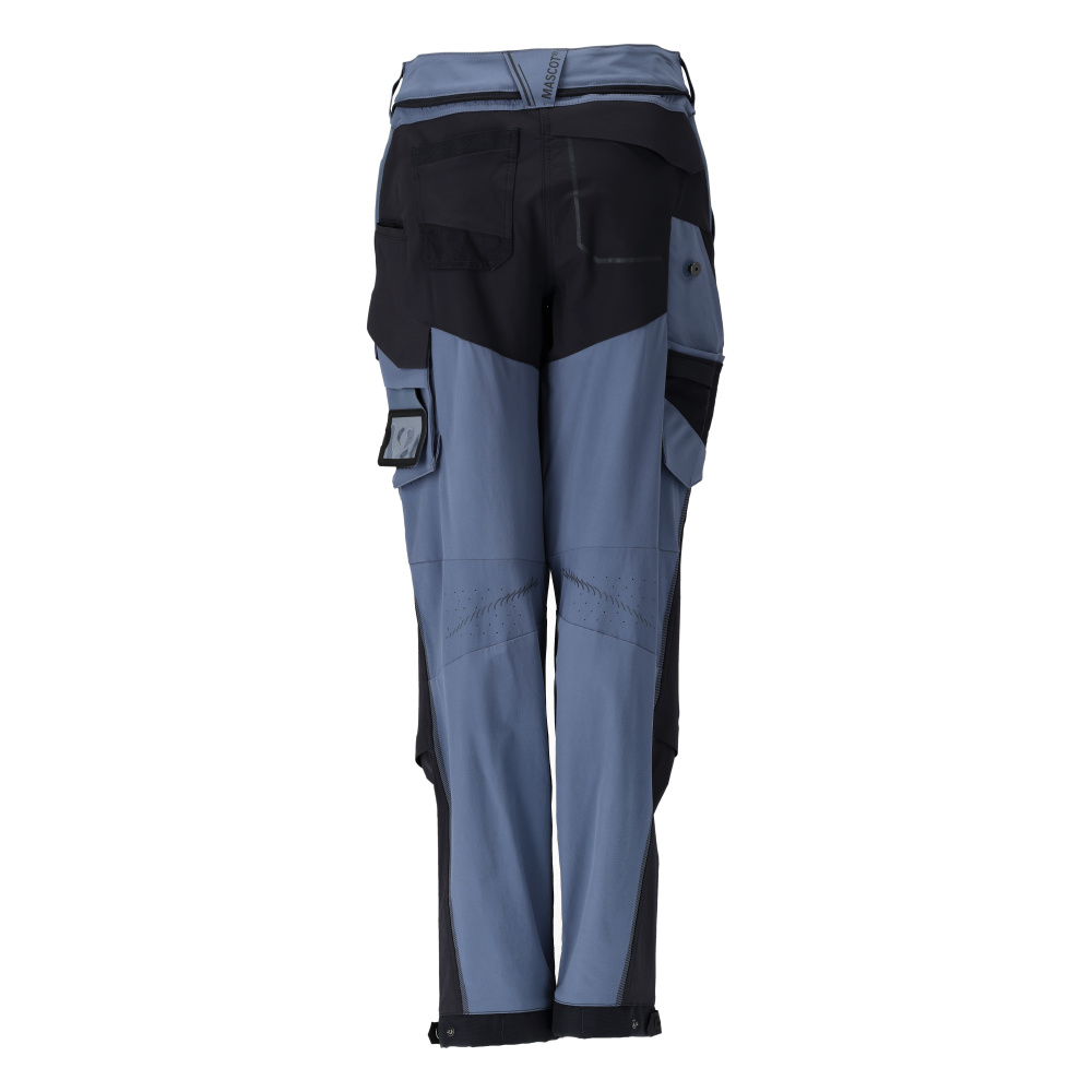 Damen-Passform DIAMOND Hose mit Knietaschen CUSTOMIZED Steinblau/Schwarzblau 82C50