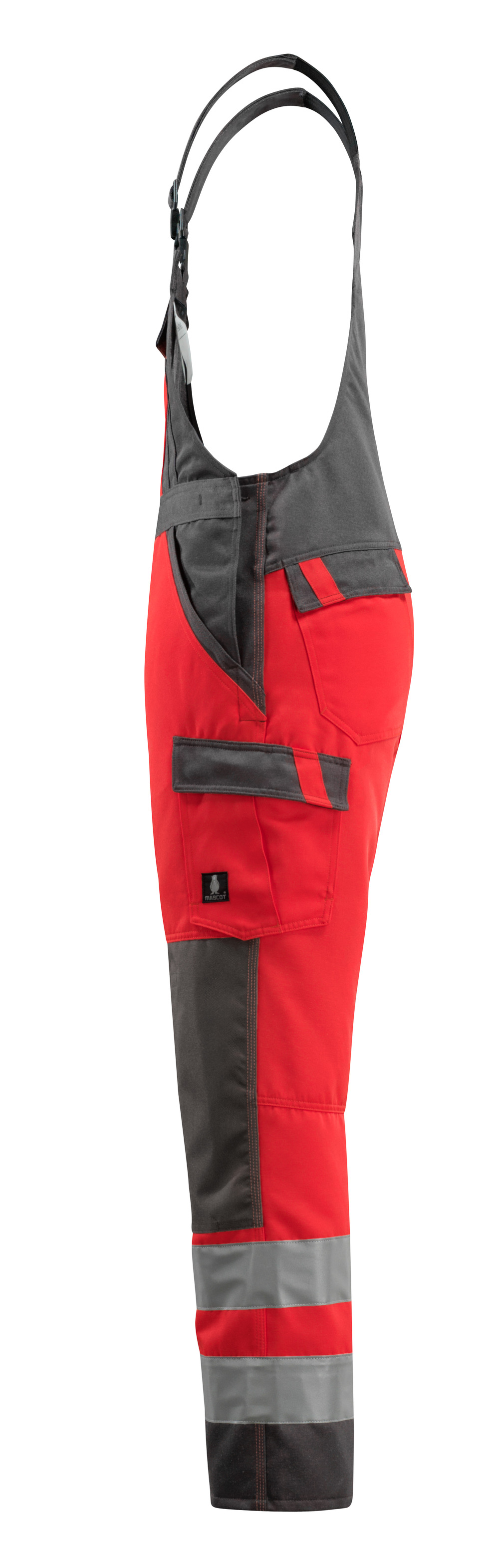 Latzhose mit Knietaschen SAFE LIGHT Hi-vis Rot/Dunkelanthrazit 82C62