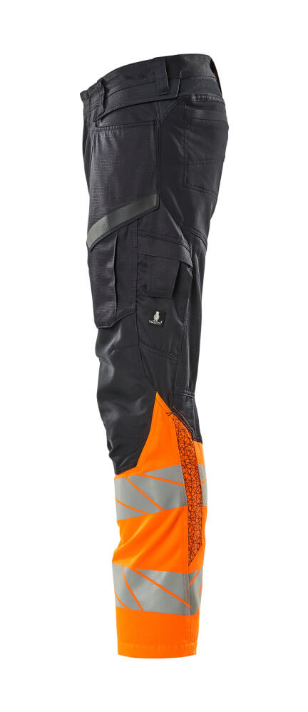 Hose mit Knietaschen ACCELERATE SAFE Schwarzblau/Hi-vis Orange 76C46