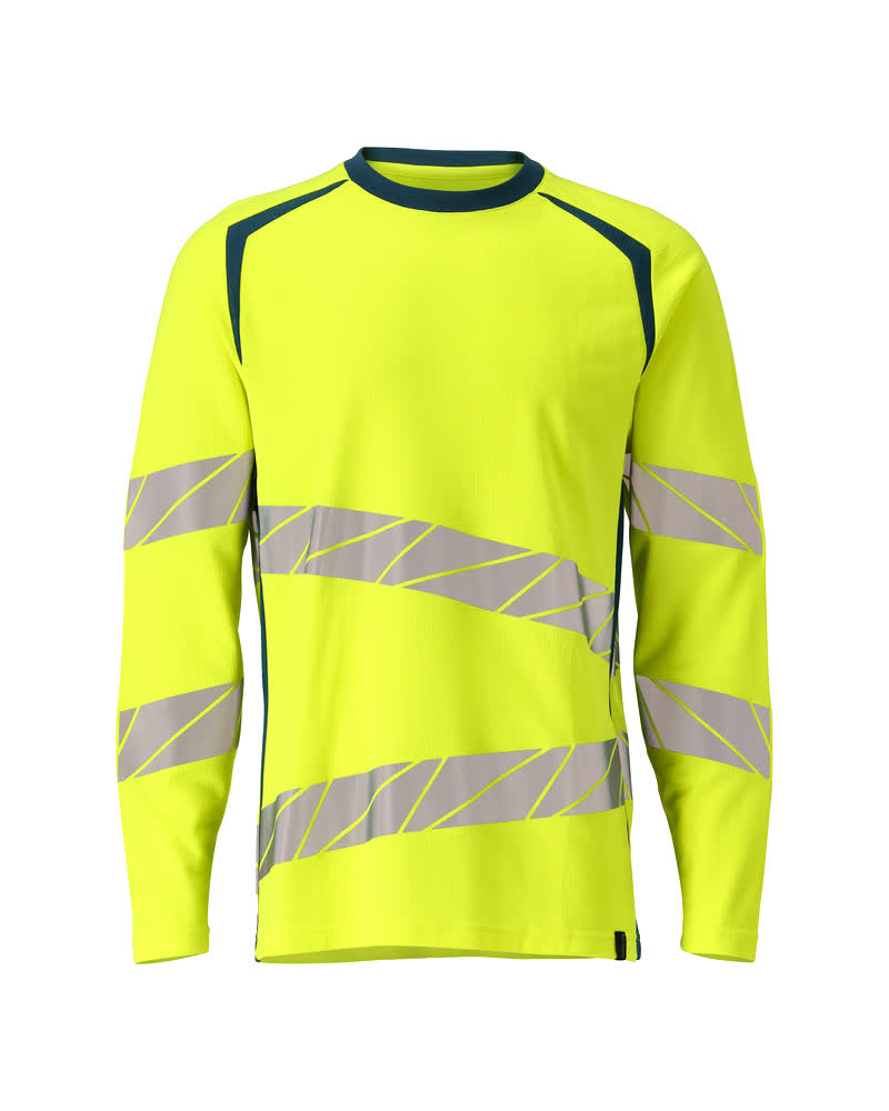 Langarmshirt ACCELERATE SAFE Hi-vis Gelb/Dunkelpetroleum L  ONE