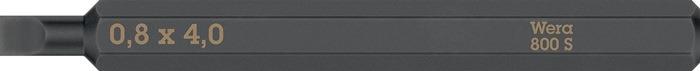 Bit 800 S für Schlitzschrauben 4,0 mm 0,8 mm 800 S 0,8 x 4,0 x 70 mm