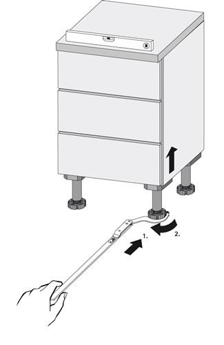 Sockelverstellwerkzeug Metall b.300kg HETTICH
