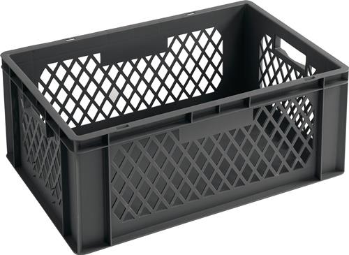 Transportbehälter L600xB400xH270mm grau PP Durchfassgr.Seitenwände durchbrochen