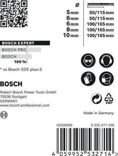 Hammerbohrersatz Expert plus 7X 5-tlg.SDS Plus Ku.-Kass.m.Euroloch BOSCH