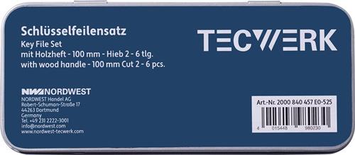 Schlüsselfeilensatz DIN 7283 A-F L.100mm Hieb 2 TECWERK