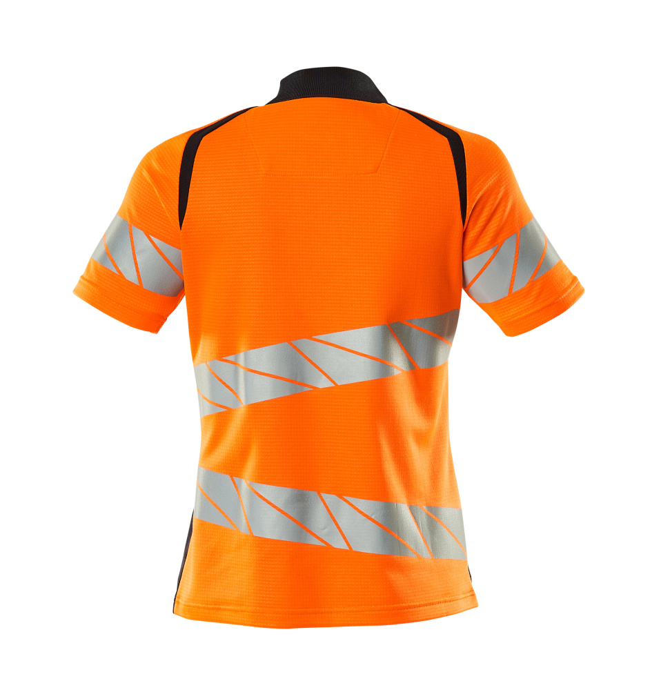 Damen-Passform Polo-Shirt ACCELERATE SAFE Hi-vis Orange/Schwarzblau L  ONE