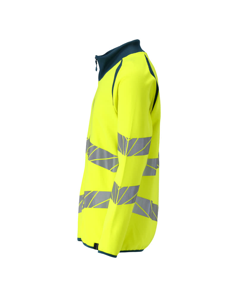 Sweatshirt mit Reißverschluss ACCELERATE SAFE Hi-vis Gelb/Dunkelpetroleum 4XL
