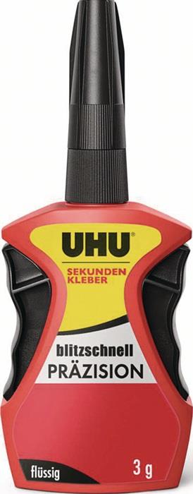 Sekundenkleber blitzschnell PRÄZISION flüssig 3 g farblos Flasche UHU
