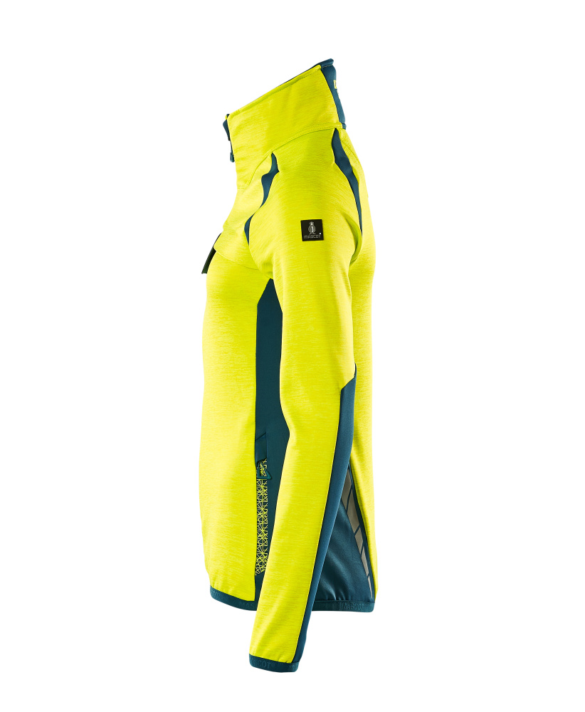 Damen-Passform Fleecejacke ACCELERATE SAFE Hi-vis Gelb/Dunkelpetroleum L