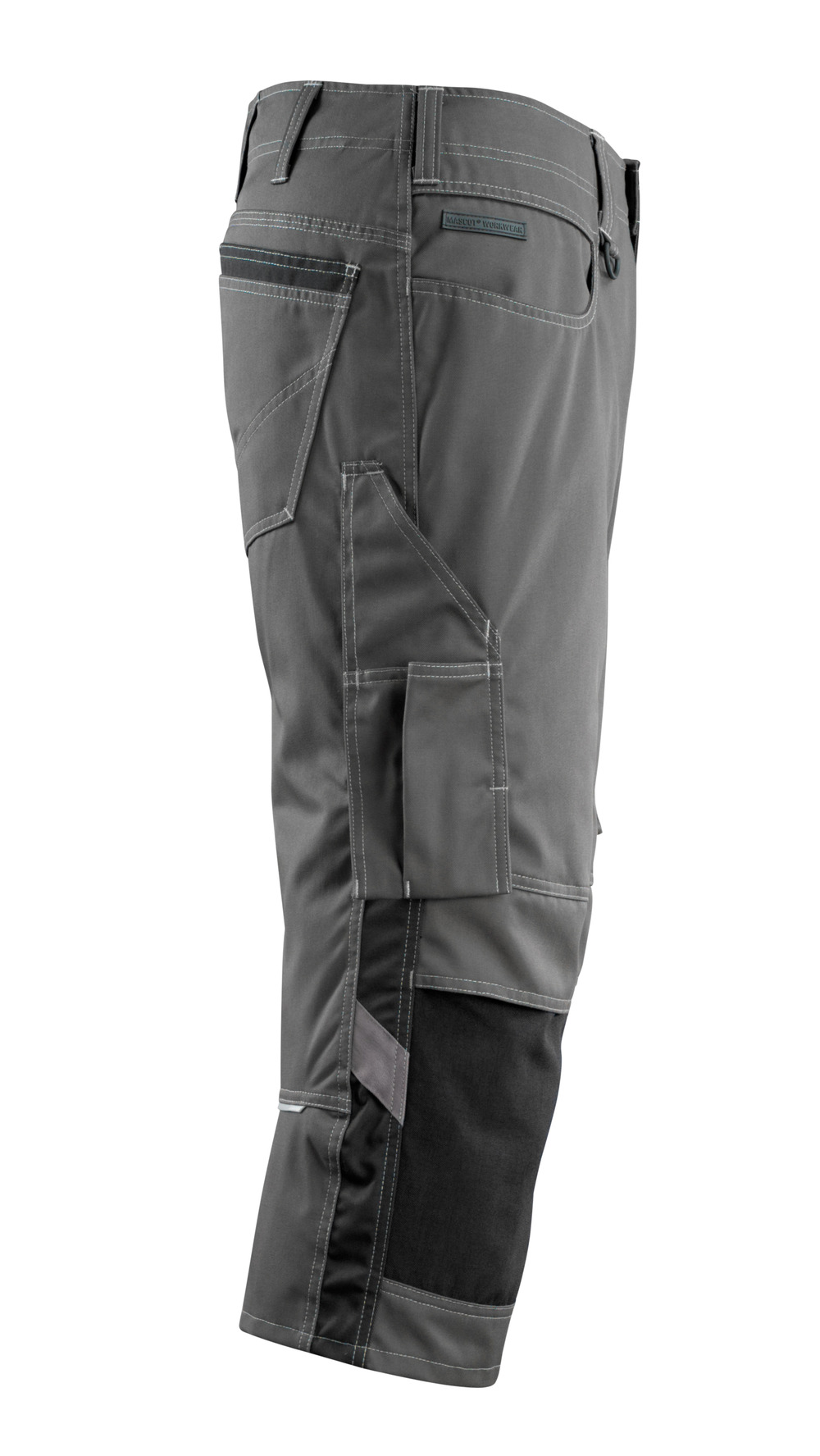 Dreiviertel-Hose mit Knietaschen UNIQUE Dunkelanthrazit/Schwarz C47