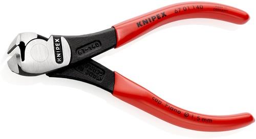 Kraftvornschneider Gesamt-L.140mm Kopf pol.Ku.-Überzug KNIPEX