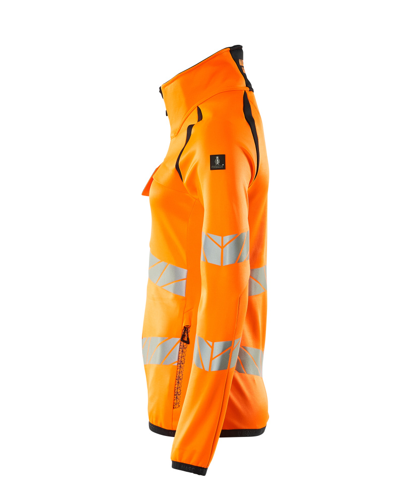 Damen-Passform Fleecejacke ACCELERATE SAFE Hi-vis Orange/Schwarzblau L