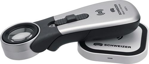 Handleuchtlupe Tech-Line Induktion Vergr.10x LED Linsen-Ø 22,8mm SCHWEIZER