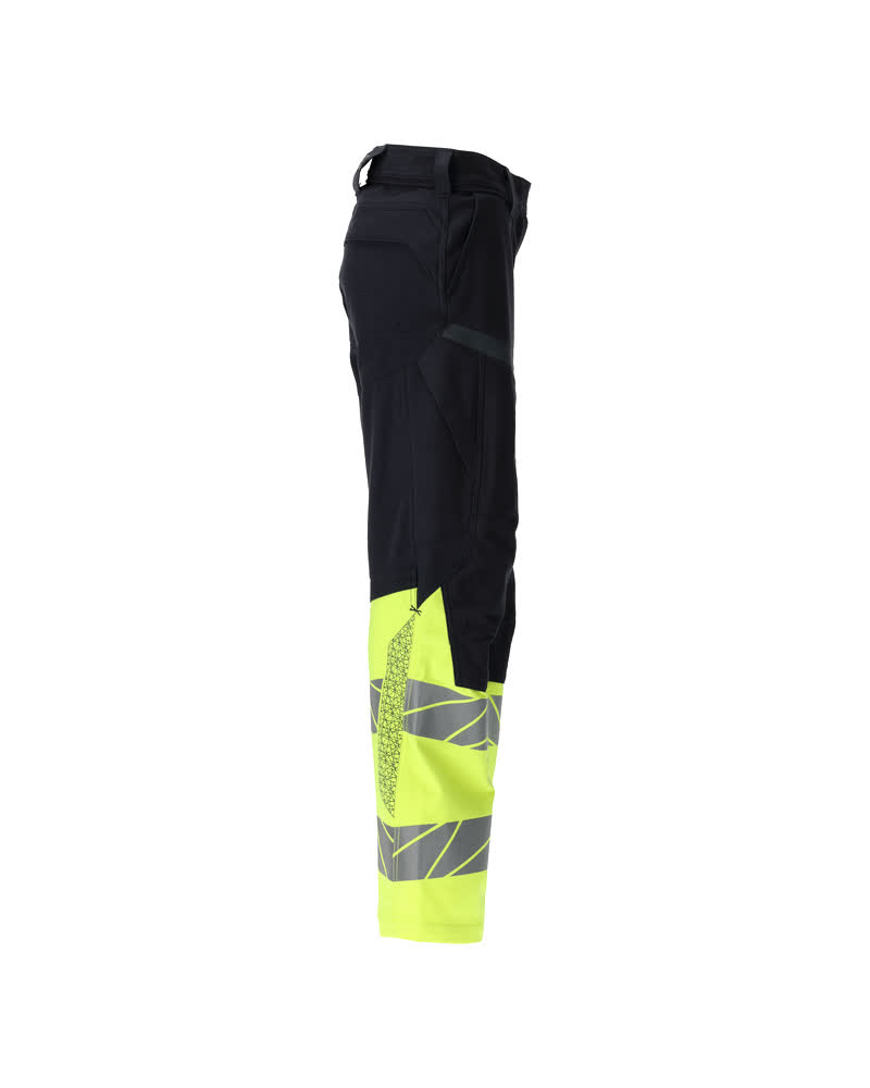 Damen-Passform DIAMOND Hose mit Knietaschen ACCELERATE MULTISAFE Schwarzblau/Hi-vis Gelb 76C44