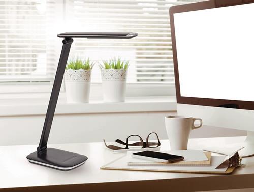 Schreibtischleuchte Alu./Ku.schwarz H.425mm m.Standfuß LED MAUL