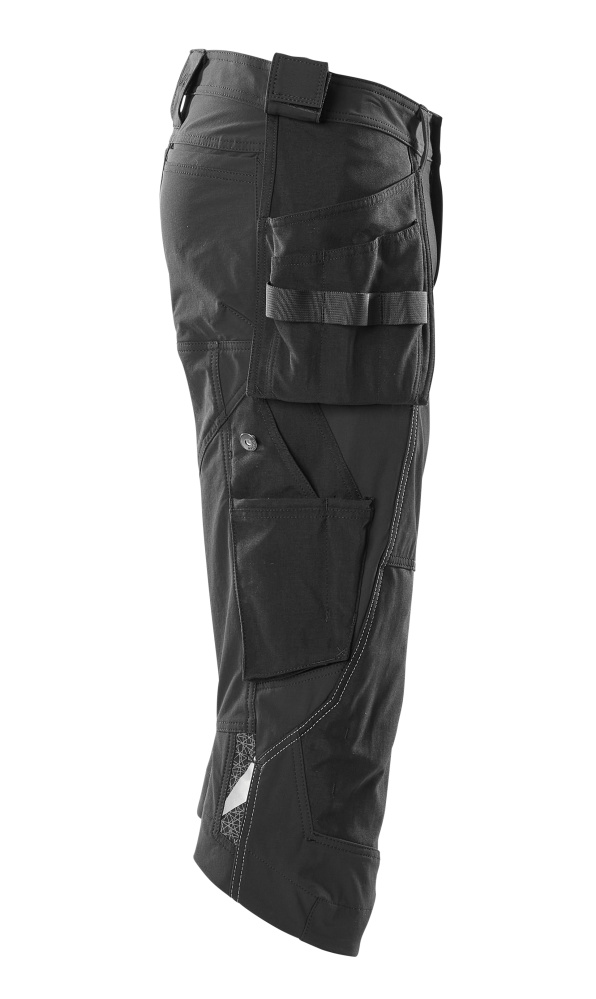 Dreiviertel-Hose mit Hängetaschen ACCELERATE Schwarz C44