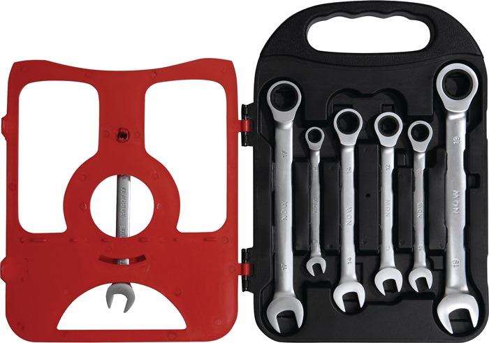 Knarrenringmaulschlüssel-Satz 7-teilig Schlüsselweiten 8-19 mm gerade NOW
