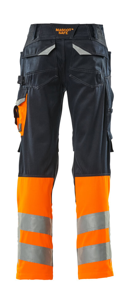Hose mit Knietaschen SAFE SUPREME Schwarzblau/Hi-vis Orange 82C48