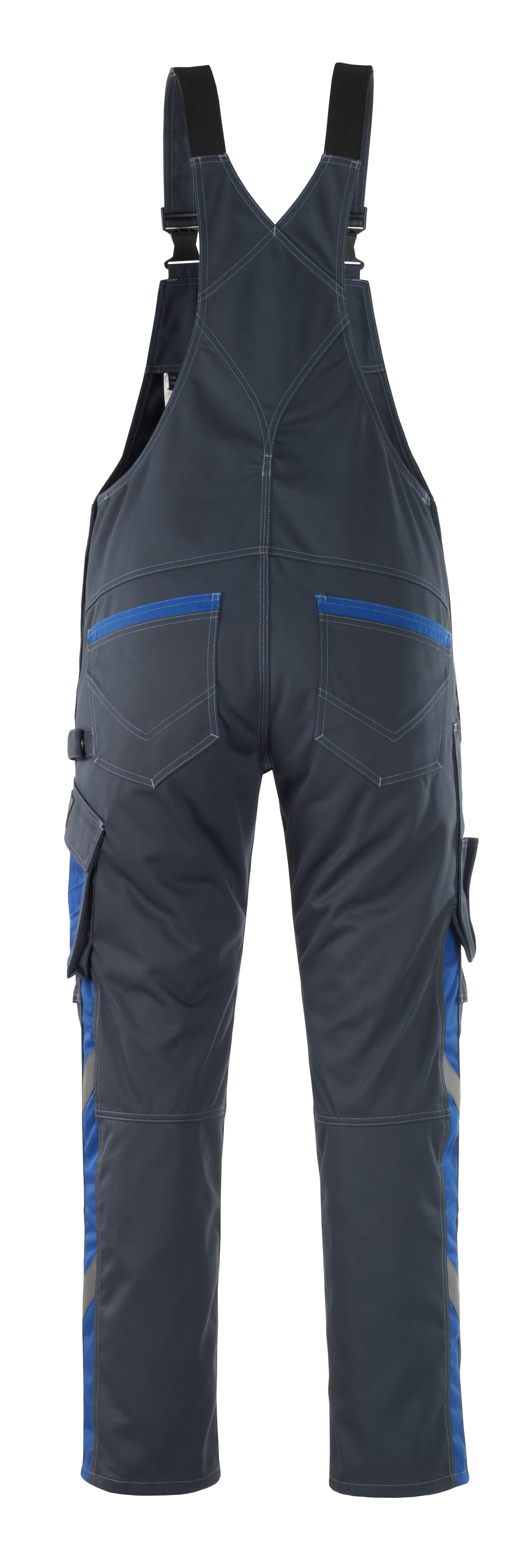 Latzhose mit Knietaschen UNIQUE Schwarzblau/Kornblau 76C48