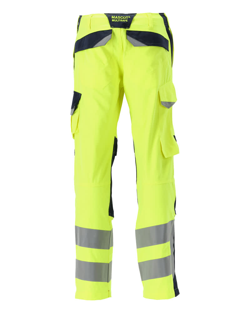 Hose mit Knietaschen MULTISAFE Hi-vis Gelb/Schwarzblau 82C44