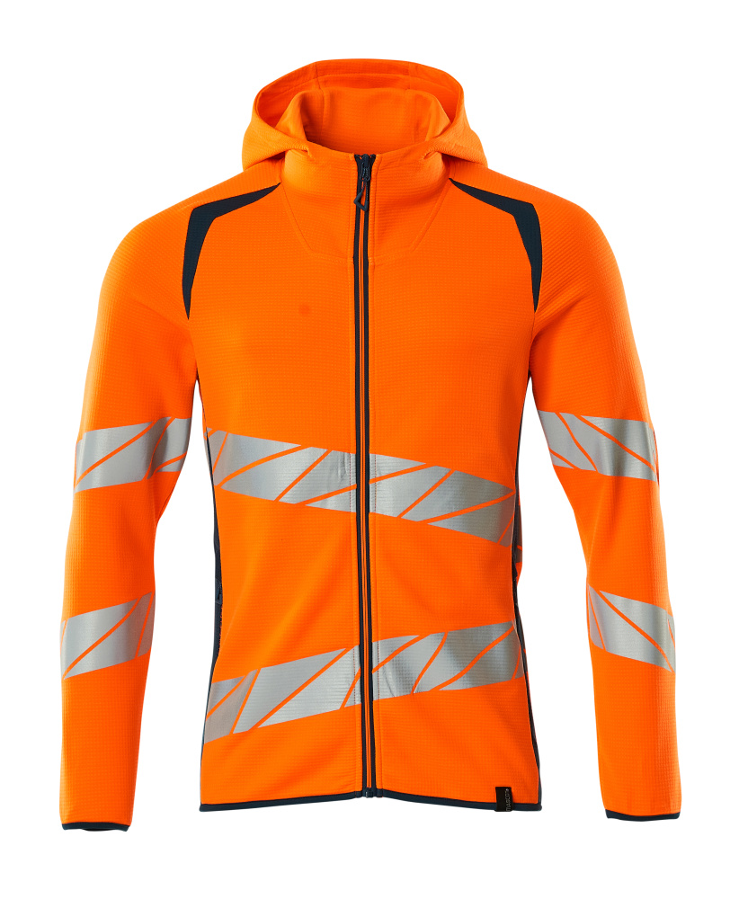 Kapuzenpullover mit Reißverschluss ACCELERATE SAFE Hi-vis Orange/Dunkelpetroleum XS