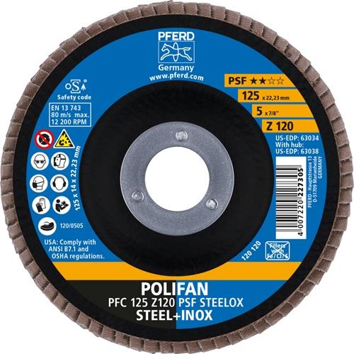 Fächerscheibe POLIFAN Z PSF STEELOX D.125mm K.120 kon.STA/INOX ZK Z PFERD