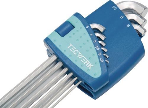 Winkelschraubendrehersatz 9-tlg.Ku.-Halter SW 1,5-10mm kurzer Schenkel TECWERK
