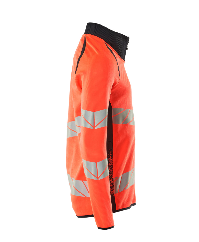 Sweatshirt mit Reißverschluss ACCELERATE SAFE Hi-vis Rot/Schwarzblau 4XL