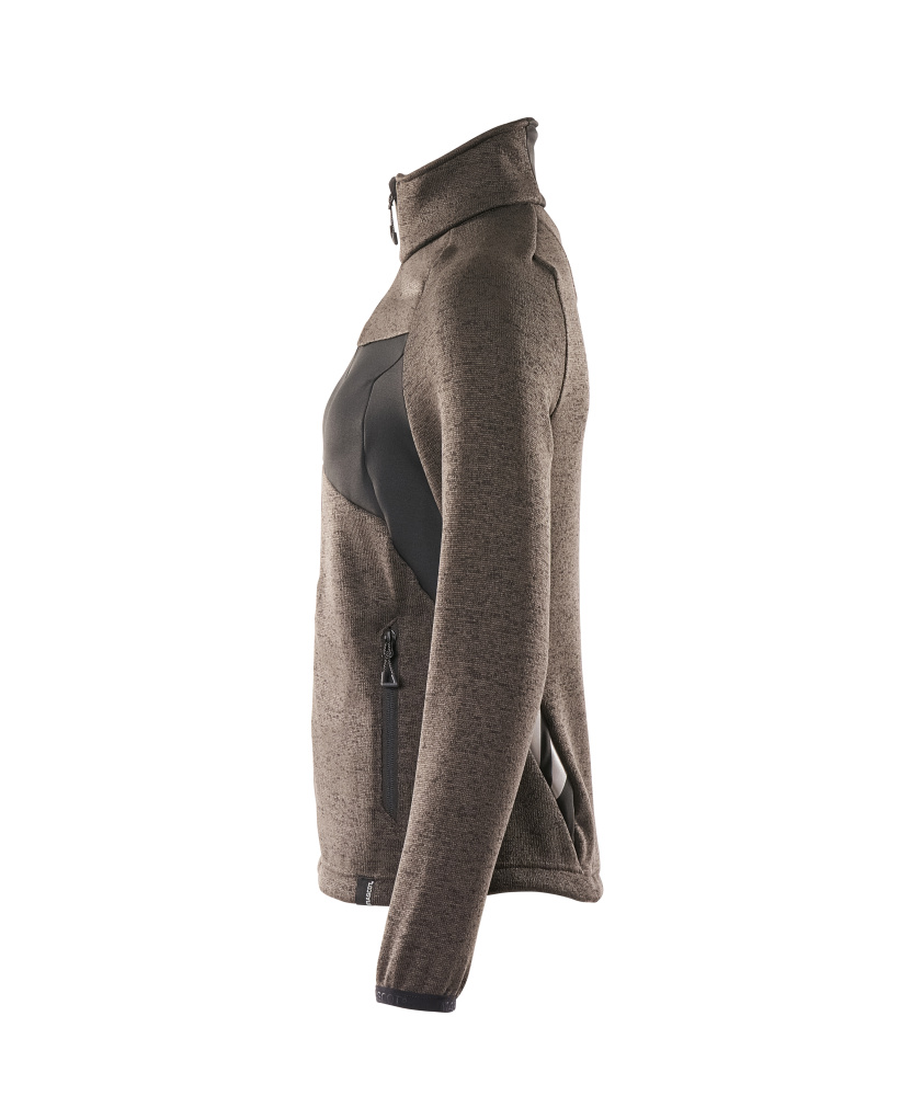 Damen-Passform Strickpullover mit Reißverschluss ACCELERATE Dunkelanthrazit/Schwarz S