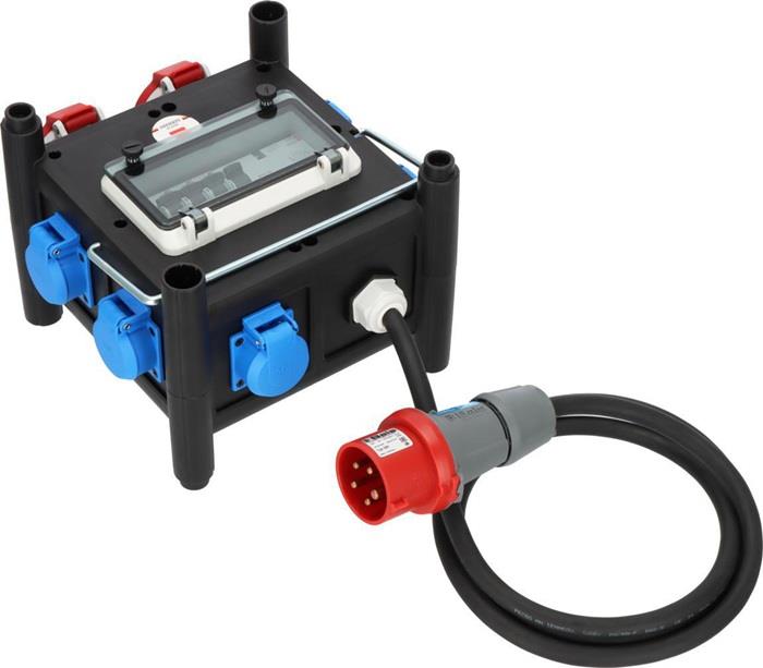 Stromverteiler Stecker 400V/16 A 2xCEE16A, 5x230V H07RN-F 5G2,5 2 m