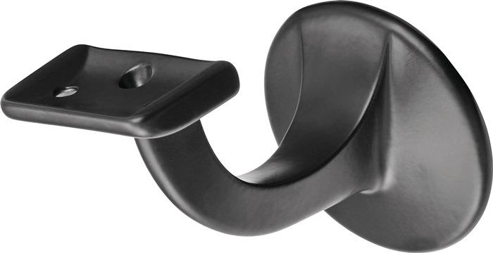 Handlaufträger 3508 Durchmesser Wandplatte 56 mm gerade Auflage kunststoffbeschichtet schwarz