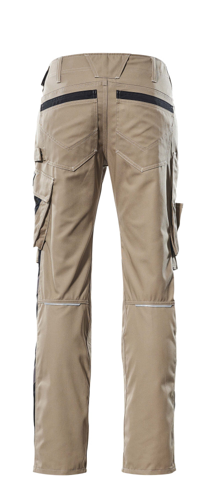Hose mit Knietaschen UNIQUE Hellkhaki/Schwarz 82C48