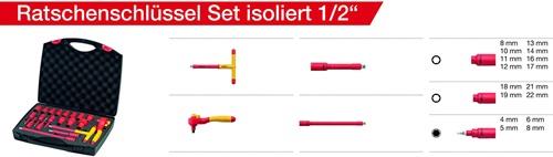 Ratschenschlüsselset 21-tlg.1/2 Zoll 10-32mm Außen 6kt.,4-10mm Innen 6kt.Z.72